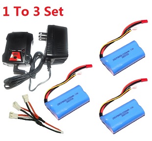 mjx-f-series-f45-f645 helicopter parts battery 7.4V 2200mAh 3pcs + 1 to 3 balance charger box set